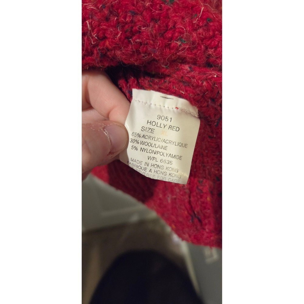 Woolrich Rugged Outdoorwear Sweater XL Holly Red Tweed Wool Blend Oversized - Picture 4 of 6